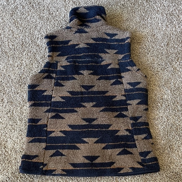 The North Face Sz L Campshire Aztec Women's Fleece Vest - Brown and Navy. - Picture 2 of 13
